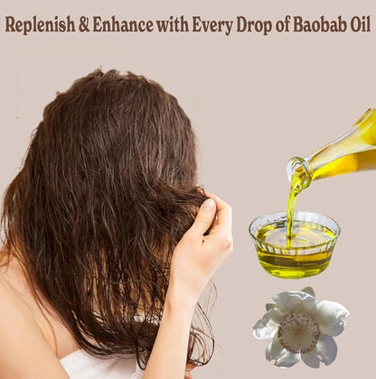 Natural Born Oils Baobab Oil, 16oz, Organic, Cold-Pressed, Nutrient-Dense, Deep Moisturizing for Skin, Hair Revitalizer