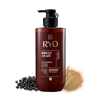 RYO Strengthen & Volume Shampoo with Korean Ginseng & Caffeine - Volumizing and Revitalizing for Fine Hair, Anti Loss Care, Strengthening hair roots, 16 Fl Oz.