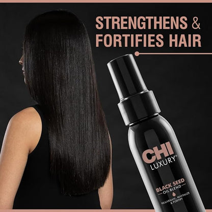 CHI Luxury Black Seed Oil Blend Dry Oil, Revitalizing & Nourishing Hair Oil, Creates Smooth & Shiny Hair, Sulfate, Paraben, & Cruelty-Free, 3 Oz