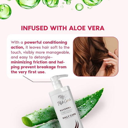 Ravenna Hidrate Aloe Vera Conditioner for Hair – Lightweight Daily Moisture for Soft, Frizz-Free Hair – Strengthens, Adds Shine & Smooths –Color-Safe, For All Hair Types (1L/33.8 FlOz)