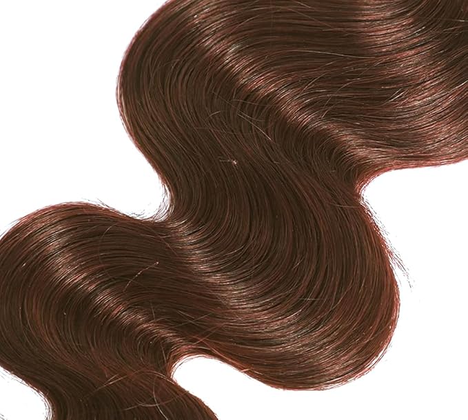 auburn Body Wave Bundles reddish brown Bundle human hair Color 33 Human Hair Bundles 16 18 20 Inch Unprocessed Brazilian Remy Hair Extensions Silky Soft 3Pcs/Set