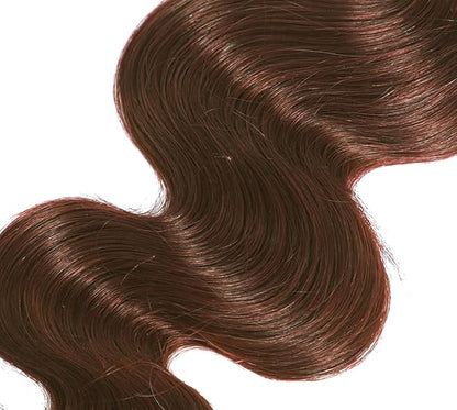 auburn Body Wave Bundles reddish brown Bundle human hair Color 33 Human Hair Bundles 16 18 20 Inch Unprocessed Brazilian Remy Hair Extensions Silky Soft 3Pcs/Set