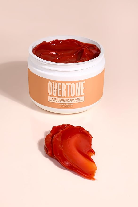 Overtone Color Depositing Semi-Permanent Hair Dye Conditioner - 8 oz For Natural & Color-Treated Hair, Moisturizing Shea Butter & Coconut Oil - Vegan & Cruelty-Free, Strawberry Blonde