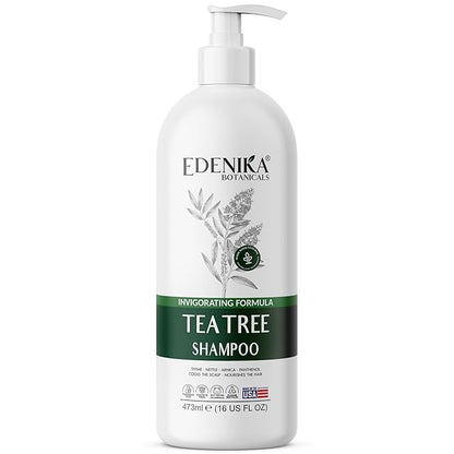 Tea Tree Oil Shampoo, Soothes Itchy & Dry Scalp, Deep Cleansing for Dandruff & Buildup, Hydrates & Refreshes, Sulfate Free, Natural Shampoo for Women & Men – 16 fl oz