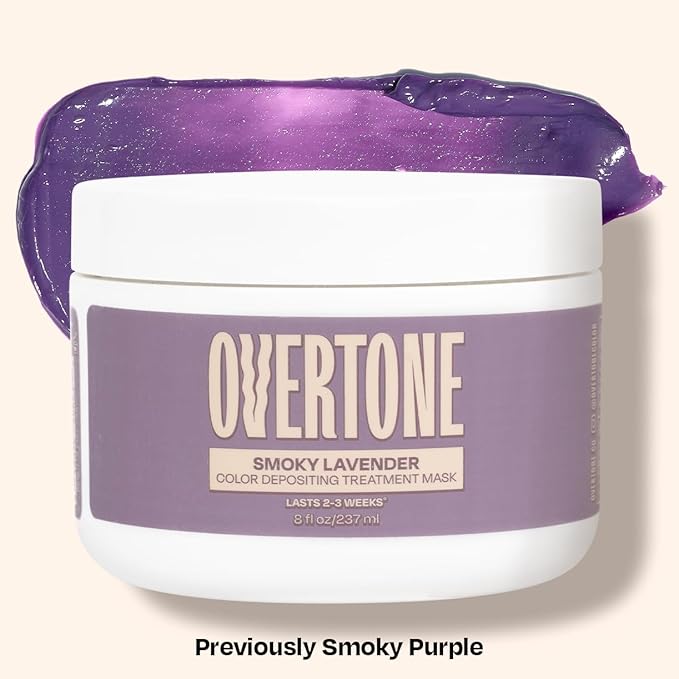 Overtone Color Depositing Semi-Permanent Hair Dye Conditioner - 8 oz For Natural & Color-Treated Hair, Moisturizing Shea Butter & Coconut Oil - Vegan & Cruelty-Free, Smoky Purple is now Smoky Lavender