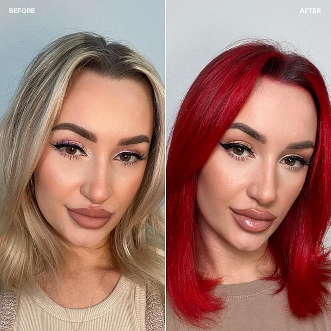 Overtone Daily Color Depositing Conditioner: 8oz Temporary Coloring Conditioner with Shea Butter & Coconut Oil, Refresh Color & Prevent Fading, Vegan & Cruelty-Free, Extreme Red is Ruby Red