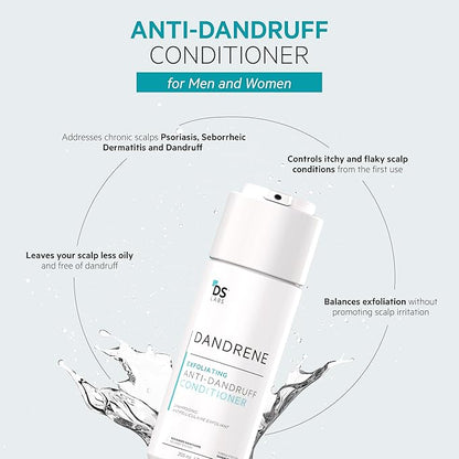 DS Labs Dandrene Dandruff Conditioner - for Itchy, Flaky Scalp, Moisturizing Conditioner with Aloe Vera, Supports Scalp Health & Oil Control, For Seborrheic Dermatitis & Psoriasis, 205mL