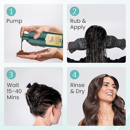 Brown Hair Dye Shampoo 3 In 1, Instant Tea Tree Hair Color Shampoo Hair Dye for Women Men Dark Coffee, Champu Para Canas for Gray Reducing All Hair Types, Easy Use Last 3-4 Weeks Root Touch Up, 500 ml