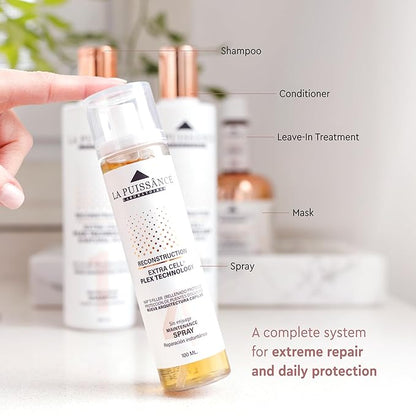 LA PUISSANCE Extra Cell Plex Spray Step 4 - Treatment for Damaged Hair - Repairs & Protects - Ideal for Color-Treated, Bleached & Chemically-Treated Hair | 3.38 fl oz for Home and Salon Use