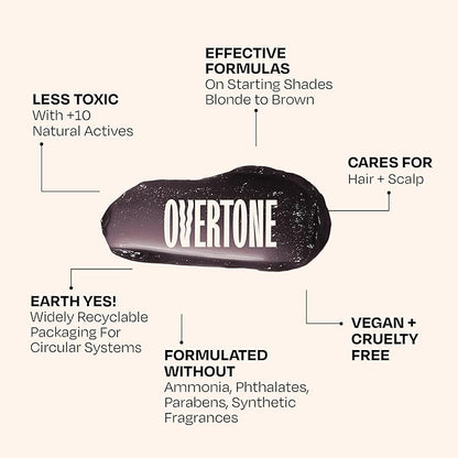 Overtone Color Depositing Semi-Permanent Hair Dye Conditioner - 8 oz Natural & Color-Treated Hair, Moisturizing Shea Butter & Coconut Oil - Vegan & Cruelty-Free, Extreme Silver now Twilight Titanium
