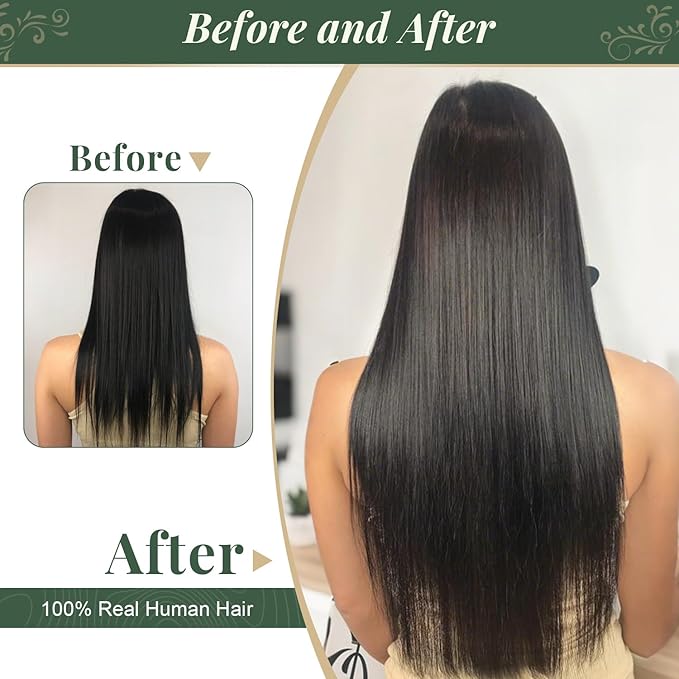 Missme Tape in Hair Extensions Human Hair 20 inch 20 Pcs 50g #1B Natural Black Tape ins Human Hair Extensions Remy Hair Skin Weft Seamless Invisible Silky Straight Thick Ends Add Length