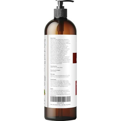 velona Castor Oil Turkey Red 8 fl oz | 100% Pure and Natural Carrier Oil | Cold Pressed | Hair, Body and Skin Care | Use Today - Enjoy Results