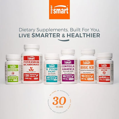 SuperSmart - Brewer's Yeast Hair Boost (Advanced Formula) - with Saccharomyces Cerevisiae, Zinc, Biotin - Hair Supplement | Non-GMO - 60 Vegetarian Capsules