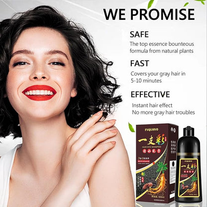 Instant Dark Wine Red Hair Color Shampoo 500ml for Men & Women, 3 in 1 Dark Burgundy Dye Shampoo 100% Covers Gray Hair, Natural Coloring Shampoo in Minutes 17.6 Fl Oz