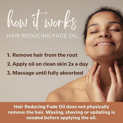 Hair Reducing Fade Oil - Sentive Strength (For sentive skin) Hair Growth Minimizer, Slow Down Facial Hair Growth for Women & Men, Hair Inhibitor Serum, Moisturizing & Soothing, 15ml