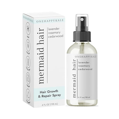 Mermaid Hair Growth & Restoration – Boosts Regrowth, Repairs Damage, Calms Scalp with Rosemary Oil – Non-Toxic, Cruelty-Free, Nourishing Formula All Hair Type – 4oz Bottle