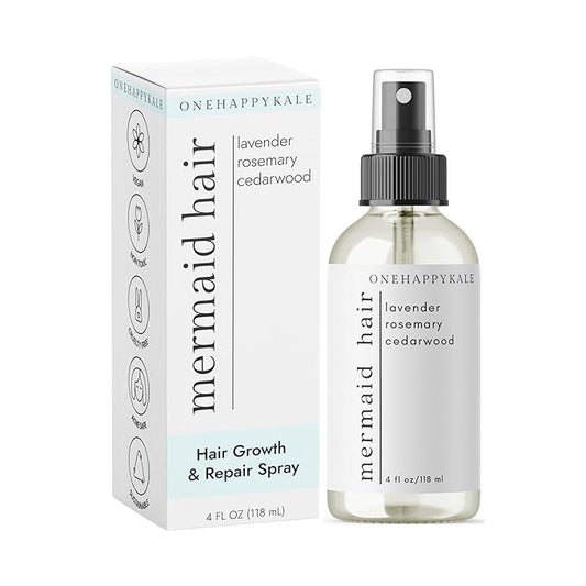 Mermaid Hair Growth & Restoration – Boosts Regrowth, Repairs Damage, Calms Scalp with Rosemary Oil – Non-Toxic, Cruelty-Free, Nourishing Formula All Hair Type – 4oz Bottle