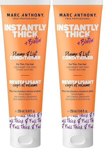 Marc Anthony Instantly Thick Biotin Conditioner, 8.45 oz - Volumizing & Moisturizing Hair Product for Thin, Flat or Dry Hair - Paraben-free, Sulfate-free, Phthalate-free (Pack of 2)