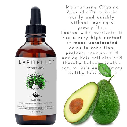 Organic Hair Growth Treatment – Nature’s Love – 4 oz – Botanical Oil Blend for Follicle Stimulation & Scalp Renewal – Made in USA