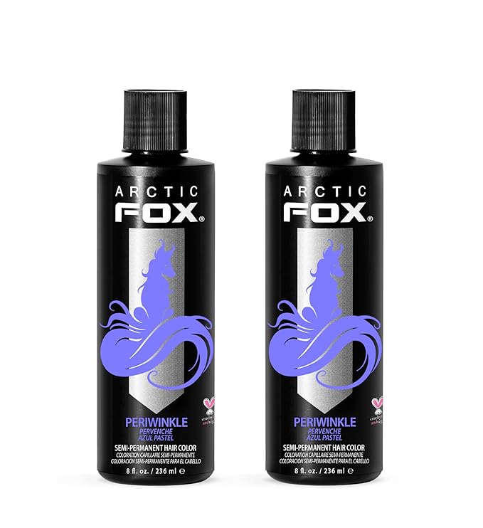 Arctic Fox Semi-Permanent Hair Dye, Vegan & Cruelty-Free, Pastel Blue Periwinkle, Ammonia-Free, Conditioning Color, For All Hair Types, 8 Fl Oz (Pack of 2)