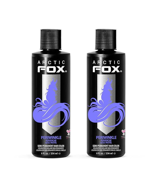 Arctic Fox Semi-Permanent Hair Dye, Vegan & Cruelty-Free, Pastel Blue Periwinkle, Ammonia-Free, Conditioning Color, For All Hair Types, 8 Fl Oz (Pack of 2)