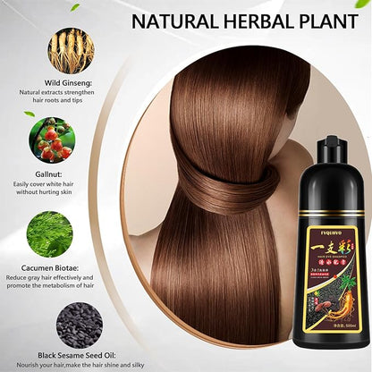 Instant Dark Wine Red Hair Color Shampoo 500ml for Men & Women, 3 in 1 Dark Burgundy Dye Shampoo 100% Covers Gray Hair, Natural Coloring Shampoo in Minutes 17.6 Fl Oz