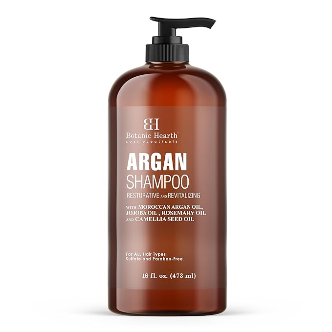Botanic Hearth Argan Shampoo, Hydrating & Volumizing, Sulfate & Paraben Free, All Hair Types & Color Treated Hair, Men and Women 16 fl oz