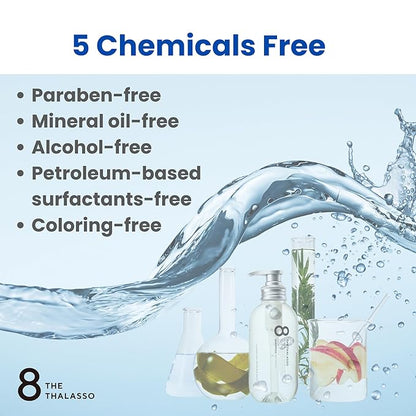 8 THE THALASSO Potion Hair Oil for Frizzy & Damaged Hair Women & Men, Keratin Hair Care for Repairing with Squalane & Deep Ocean Water, Sulfate & Paraben Free, UNSCENTED, 24 Capsules