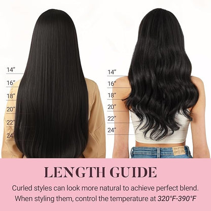 MAXITA Tape in Hair Extensions Human Hair Jet Black 24 Inch Hair Extensions Real Human Hair Invisible Tape in Extensions Seamless Remy Extensions for Women 50g 20pcs