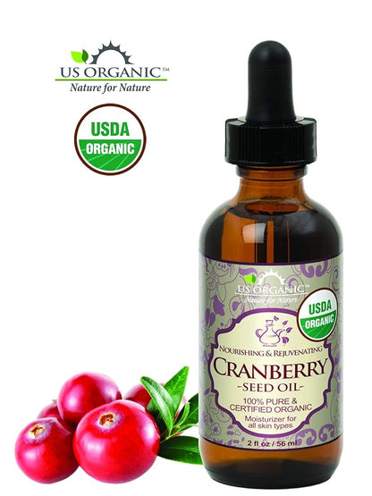 US Organic Cranberry Seed Oil, USDA Certified Organic,100% Pure & Natural, Cold Pressed Virgin, Unrefined in Amber Glass Bottle w/Glass Eyedropper for Easy Application (2 oz (56 ml))