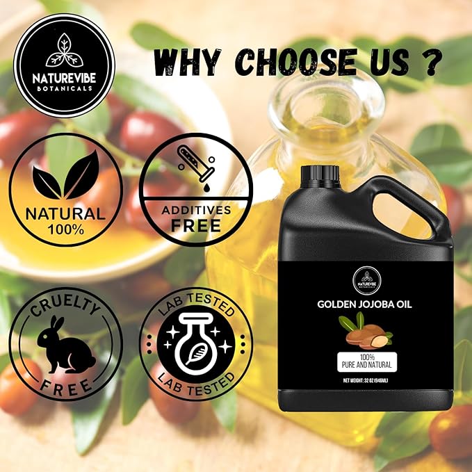 Naturevibe Botanicals Jojoba Oil 32oz and Grapeseed Oil 32oz | Oil Combo