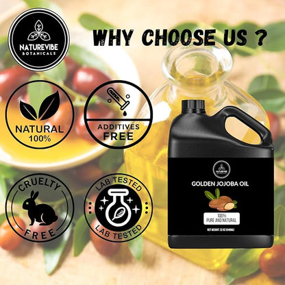 Naturevibe Botanicals Jojoba Oil 32oz and Grapeseed Oil 32oz | Oil Combo