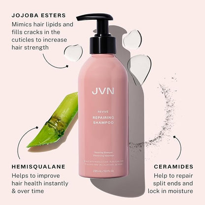 JVN Revive Repairing Shampoo & Conditioner Set (20 Oz), Strengthen & Repair Damaged, Color Treated, or Fragile Hair, Hair Care for Women and Men, No Silicones or Sulfates