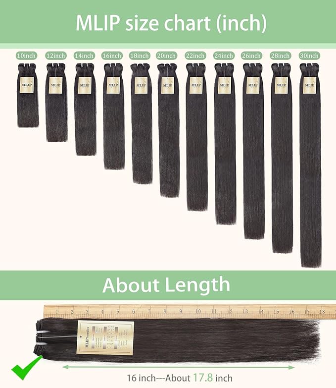 mlip Raw Bundles Human Hair Straight, No Tangle Shedding, Keep Texture Silky Soft After Multiple Washes, 15A Raw Indian Hair Bundles 22 24 26 Inches, Triple Lifespan 3X
