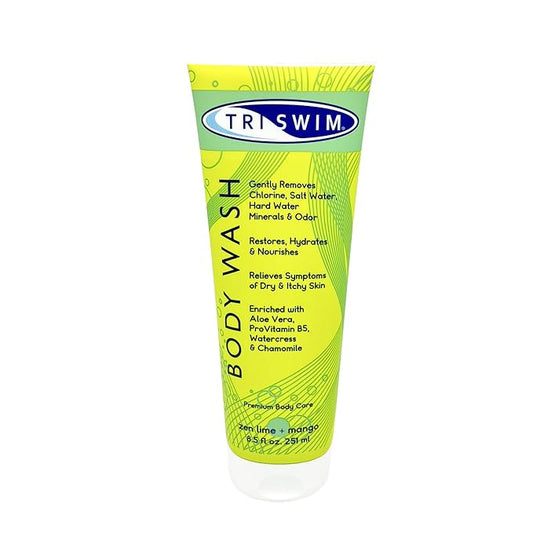 TRISWIM Chlorine Removal Body Wash 8.5 Fl Oz | Removes Chlorine, Bromine, Hard Water Minerals & Saltwater | Hydrates & Restores Skin | Moisturizing Chlorine Soap For Swimmers And Athletes