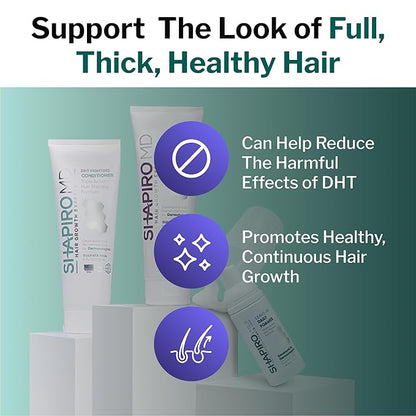 Shapiro MD Hair Growth Experts Natural Hair Kit for Thicker, Fuller, Healthier Looking Hair - Including Shampoo, Conditioner and Leave-In Daily Foam (2 Month)