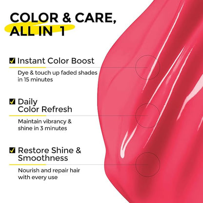Semi Permanent Hair Color - 6 oz Color Depositing Conditioner with Shea Butter & Almond Oil- Color Conditioner Depositing Hair Mask - Vegan, Paraben, Ammonia & Sulfate Free -Pink