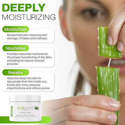Organic Aloe Vera Lotion - Face & Body Moisturizing Cream with Natural Aloe Vera, Vitamin E Oil, Vitamin C, Retinol Cream, Shea Butter – Anti Aging Face Moisturizer for Women, Dry Skin (4 oz - 2pk)