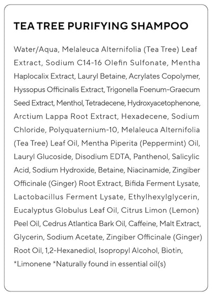 AROMATICA Clarifying Tea Tree Shampoo, Organic Tea Tree Oil, Natural, Dandruff, and Itchy Scalp Care, scalp exfoliator, for Men & Women, include Mint and Peppermint, Sulfate Free, Vegan, 13.5 fl oz