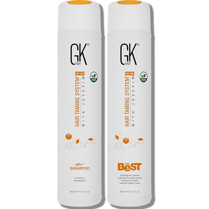 GK HAIR The Best Vegan Keratin Treatment Kit 10.1 fl oz – Pre Treatment Shampoo Straightening Complex for Smooth Silky Frizz-Free Hair Professional Long Lasting Smoothing System