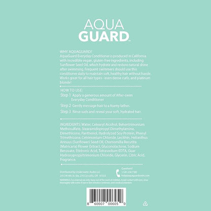 AQUA GUARD Everyday Conditioner for Pool Moms and Swimmers | Softens Hair & Removes Chlorine Damage | Paraben and Gluten Free, Vegan, Color Safe, Leaping Bunny Certified, 9.5 oz (2-Pack)