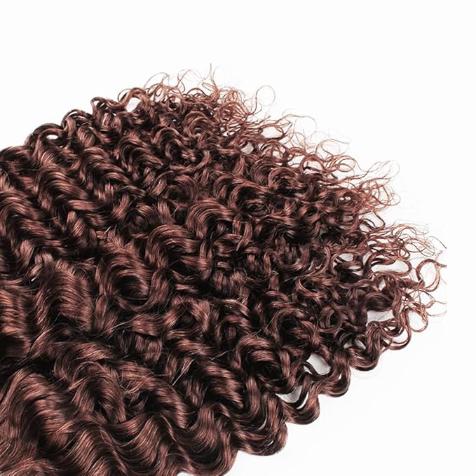 #4 Brown Bundles Human Hair Curly Bundles 22 24 Inch Human Hair Weave 2 Bundle 10A Unprocessed Brazilian Virgin Hair Chocolate Kinky Curly Bundle Human Hair Extensions
