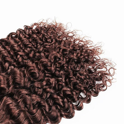#4 Brown Bundles Human Hair Curly Bundles 22 24 Inch Human Hair Weave 2 Bundle 10A Unprocessed Brazilian Virgin Hair Chocolate Kinky Curly Bundle Human Hair Extensions
