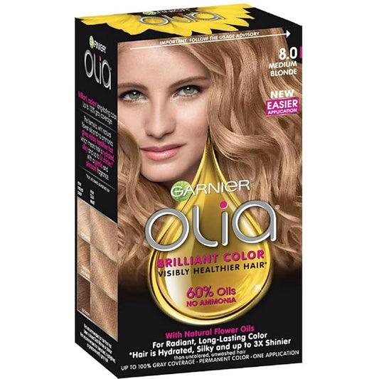 Garnier Olia Ammonia Free Hair Color [8.0] Medium Blonde 1 Each (Pack of 2)
