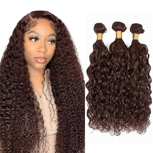 Brown Kinky Curly Human Hair Bundles Color 4 Bundle Niegmeag Virgin Remy Hair Chocolate Brown Curly Bundles 20 22 24 Inch Double Weft Hair Weave Dark Brown Color