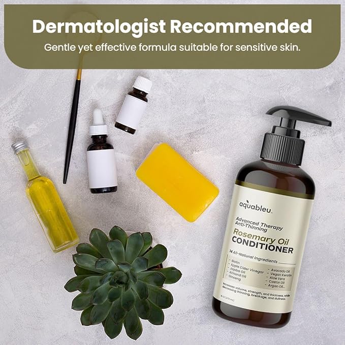 Advanced Therapy Anti-Thinning Rosemary Oil Conditioner - Infused with 14 All-Natural Ingredients for Enhanced Volume, Strength, Thickness, and Nourishment (16oz)