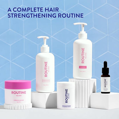 Routine Wellness 1 Liter Anti-Thinning Shampoo and Conditioner Set for Thinning Hair - Biotin DHT Blocker - Color Safe Shampoo for Hair Loss & Healthier Hair - 1 Liter Set - Cucumber