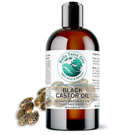 Bella Terra Oils - Jamaican Black Castor Oil 16 oz - Embrace the Richness, Enhanced with Essential Nutrients, For Silky-Smooth Skin