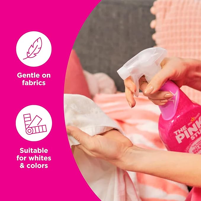 Stardrops The Pink Stuff Miracle Laundry Stain Remover Kit – Oxi Powder for Whites & Colors, Stain Remover Spray – Tough on Stains, Gentle on Fabrics (3-Pack)
