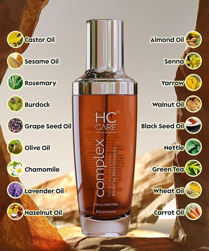 COMPLEX 100% Herbal Hair Regrowth Serum for All Hair Types 3.5 fl oz. - Anti Frizz, Hair Strengthening, Nourishing Serum for Damaged, Dry Hair - Thickening Fine Thin Hair - Hair Treatment